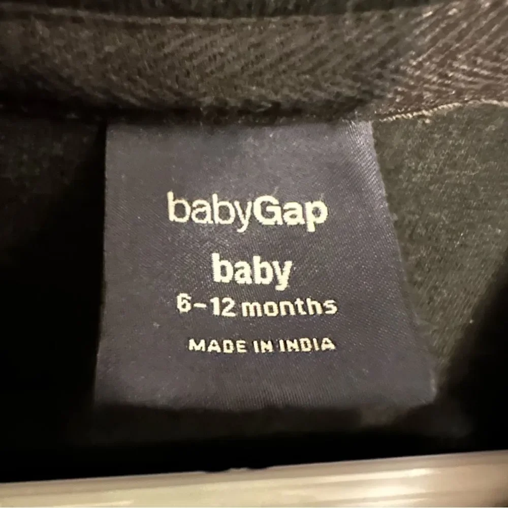 Baby GAP Black One Piece Outfit Infant 6-12 Month Gold Zipper Bougie Moto Romper